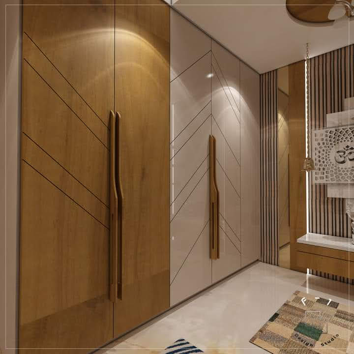 Modern False Ceiling with Peripheral Warm LED Cove & Black Track Spots - Execution #